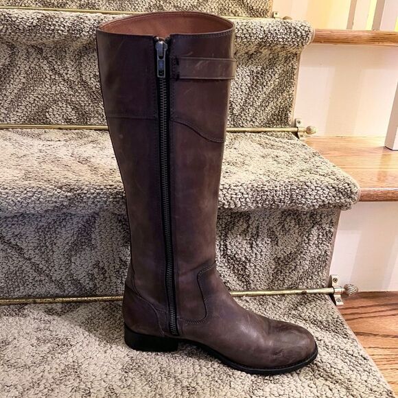 EUC Women's Frye Molly Knee High Riding Boots in Smoke Taupe Gray Size 6 B - Picture 5 of 7